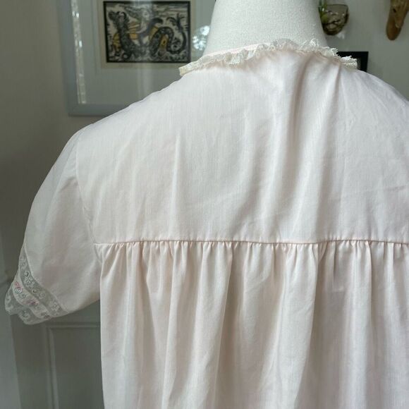 Vintage Barbizon Pink 2pc Pajama Lounge Set SS Top Pants S - Picture 8 of 10